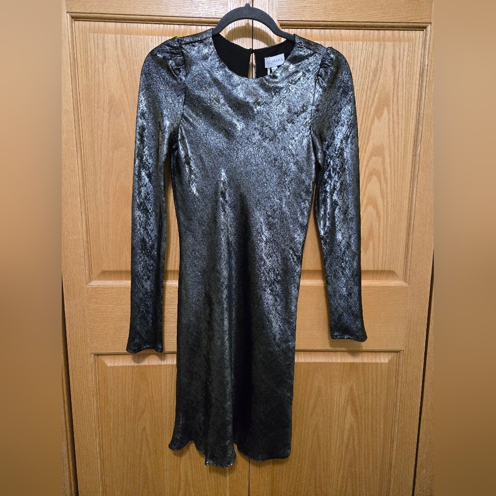 Lucy Paris Shimmering Black Long Sleeve Dress